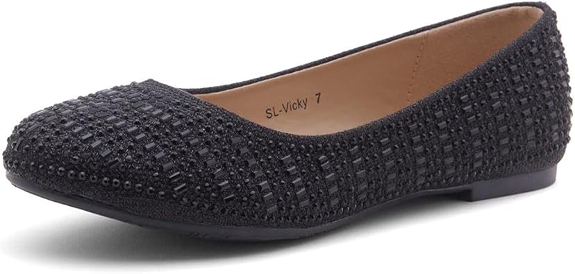 Black jeweled flats Clearance