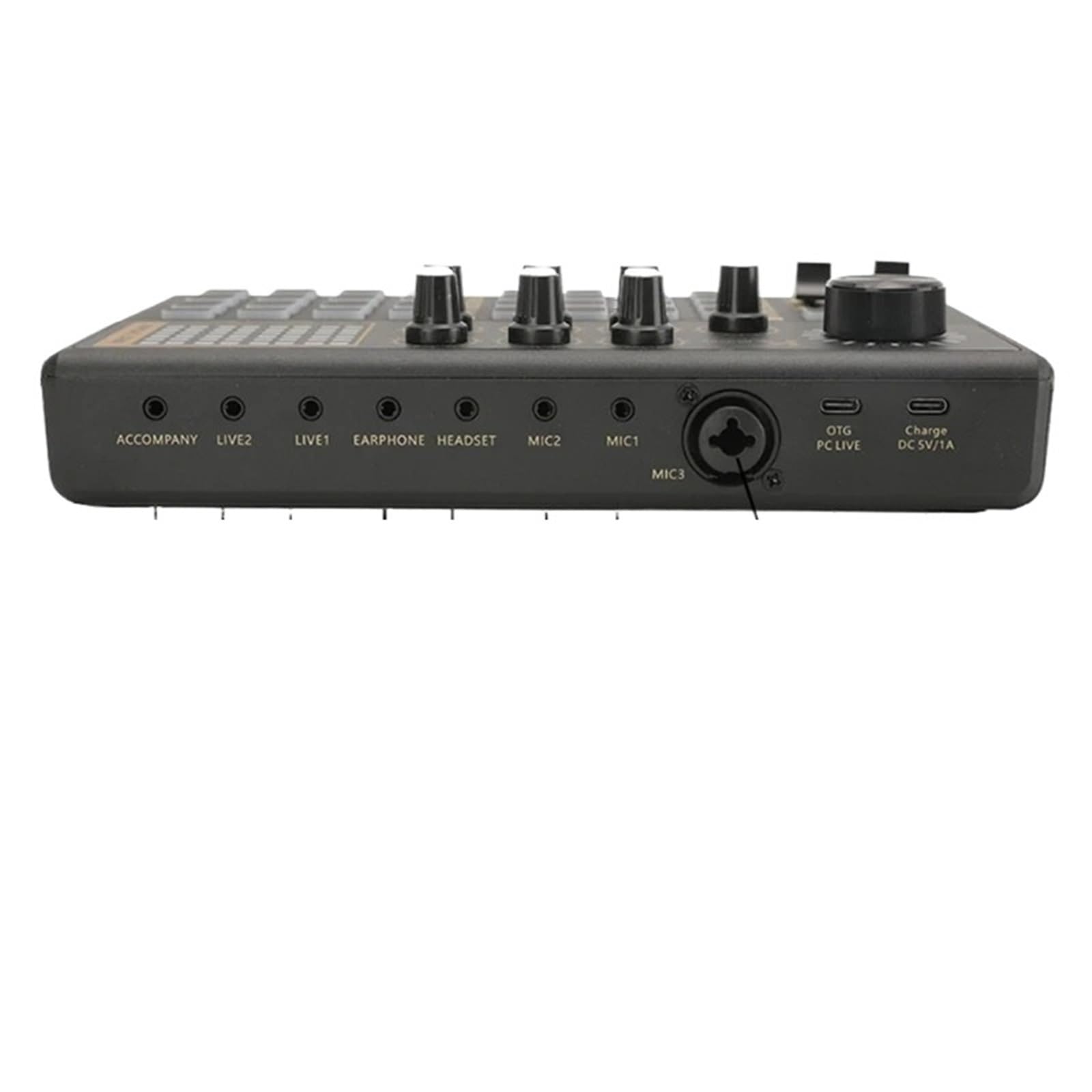 Controladora DJ, Tarjeta de sonido en e interfaz de con múltiples efectos de mezclador de DJ, cambiador de voz y luz LED.
