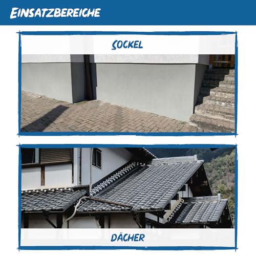 Farbklecks24 Dach und Sockelfarbe 5L ca. RAL 7016 Anthrazit Dispersionsfarbe, Dachfarbe - 3