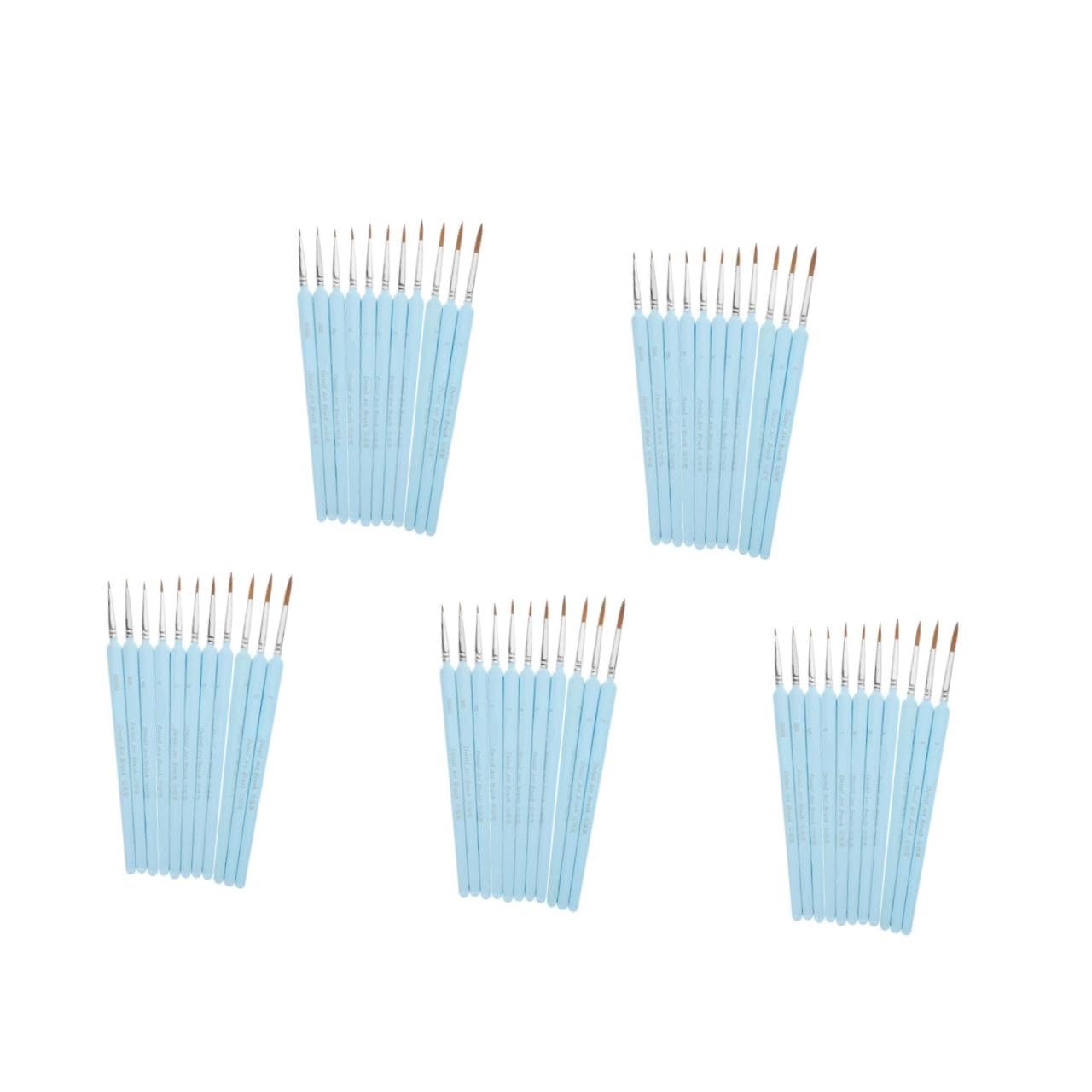 NUOBESTY Ensemble De 55 Pinceaux Miniatures pour Peinture De Détail pour Gouache Aquarelle Acrylique Huile Pointes Assorties