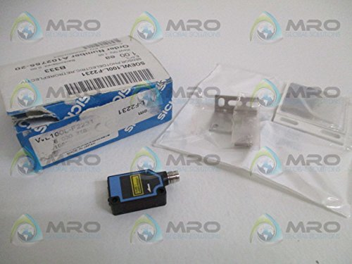 SICK WL100L-F2231 (6030710), Miniature W100 Laser, 10-30 VDC, PNP Light/Dark Switching, Dual Lens, 4 PIN M8 Male Connector, Retro-Reflective, PHOTOELECTRIC Sensor