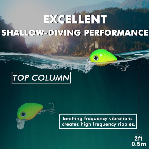 Image of TRUSCEND Easy Catch Crankbait with BKK Hooks, Shallow or Deep Diving Crank Bait Fishing Lures for Bass Pike Walleye, Unipue Wobble Design for More Bites, Vibe Lipless Crankbaits Freshwater Saltwater