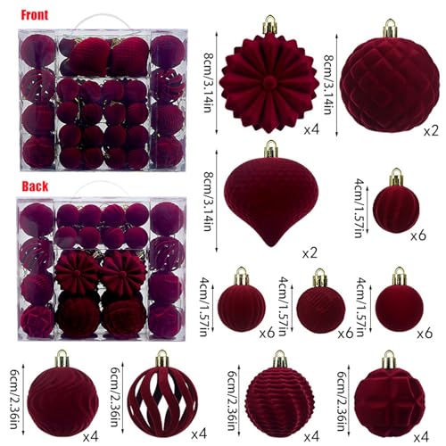 Boules de Noël incassables Lot de 48 décorations pour sapin et maison - 6