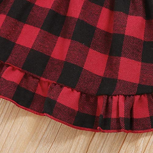 NCONCO 3 stks Baby Meisje Kerst Romper + Plaid Suspender Rok + Hoofdband Outfits voor 0-18M Meisjes - Afbeelding 8