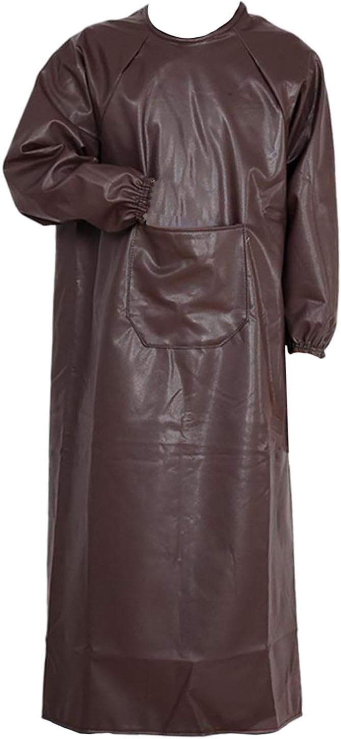 Waterproof PU Fire Resistant Work Apron Heavy Duty Lightweight with Pockets for Welders Blacksmiths Woodworking
