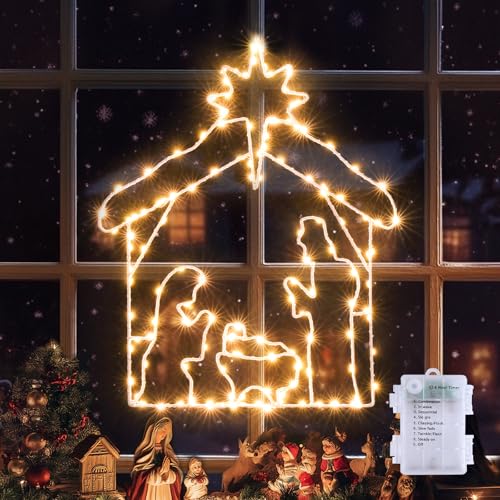 Avoalre Nacimientos de Navidad Luces, Adorno Figuritas Navidad