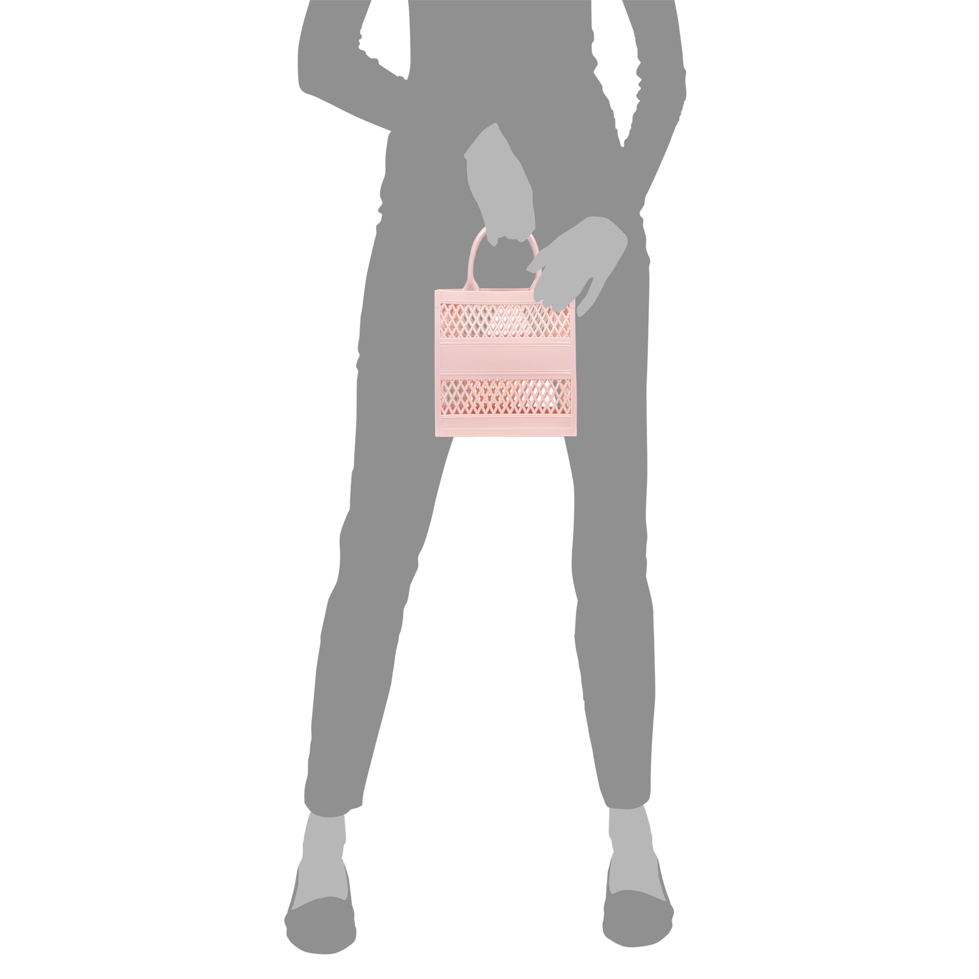 FIRENZE ARTEGIANI Libelula Bag Shopper Basket Rigid Silicone 19 x 10 x 20 cm Colour: Light Pink, light pink, Utility - Image 4
