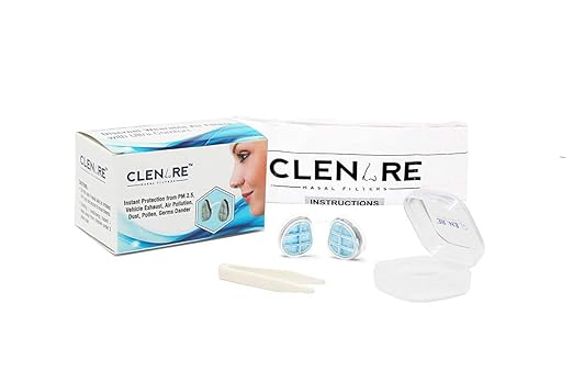 CLENARE Large Round Invisible Body Nasal Filter for Defense Against Air Pollution, Dust, Pollen and Allergies