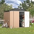U-MAX 7' x 7' Storage Metal Shed, Large Outdoor Sheds & Outdoor Storage Clearance 7x7, Lockable Garden Shed, Utility and Tool Storage for Garden, Backyard, Patio and Outside Use