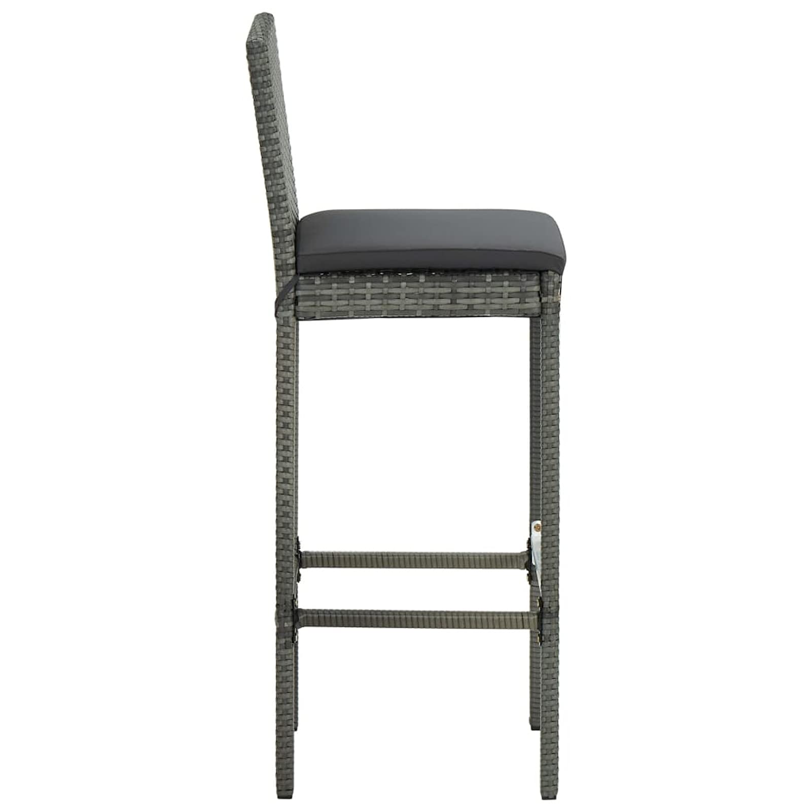Ensemble de Bar Ensemble de Bar de Jardin Salon de Jardin Exterieur Salon Jardin Ensemble de Bar de Jardin 5 pcs et Coussins Résine tressée Gris k