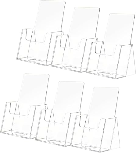 Marketing Holders Paquete de 6 soportes verticales para tarjetas de regalo de 2 x 3.5 pulgadas, soporte de exhibición de acrílico transparente para