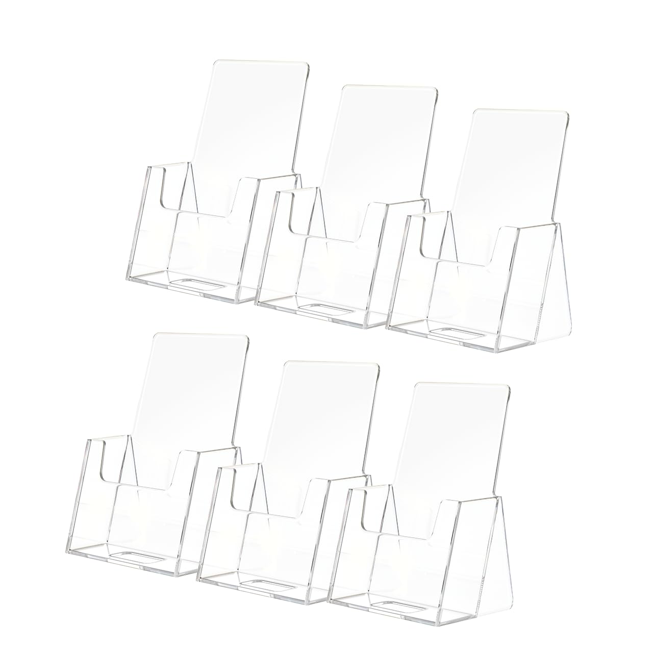 Marketing Holders 6 Pack Vertical Business Card Holder Desktop Display for 2" x 3.5" VIP Membership and Gift Cards Clear Acrylic Countertop Display