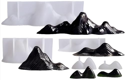 Molde de silicona para montaña, molde de resina para paisaje de montaña, molde de fundición epoxi, para bricolaje, picos tridimensionales, paisaje,