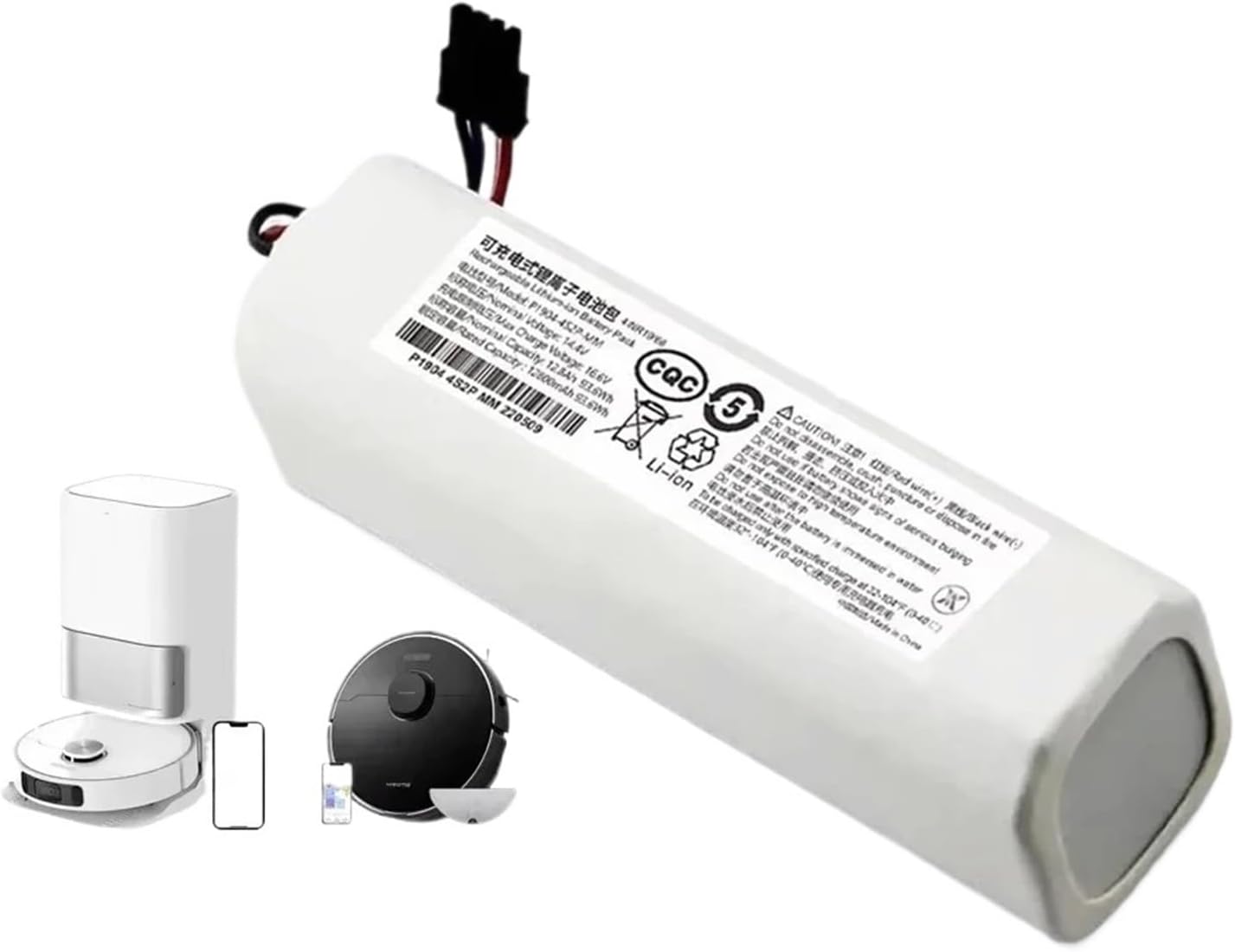 Robotic Vacuum Cleaner Replacement Battery ，Compatible for Dreame， F9 D9 L10 Pro Plus RLS3 RLS5 RLS5L RLS5D Part Battery Replacement Parts(5200mah)