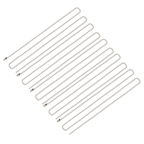 Aexit 5pcs Stainless Lighting fixtures and controls Steel Clasp Ball Chain Keychain Silver Tone 2mm Dia 80cm Length