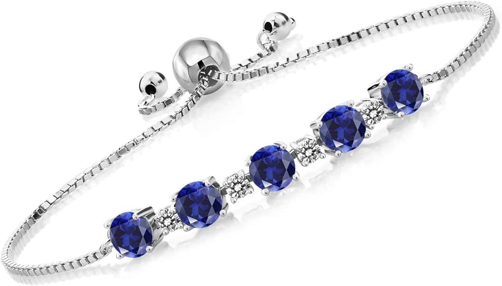 Amazon | [Gem Stone King] 3.26カラット シンセティック サファイア 