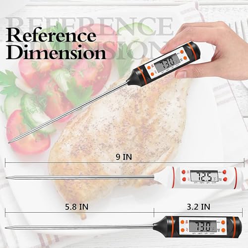 Image of LABART Waterproof Digital Thermometer for BBQ Meat Water Milk Oil Liquid, with Protective Cover Temp:-50~300℃