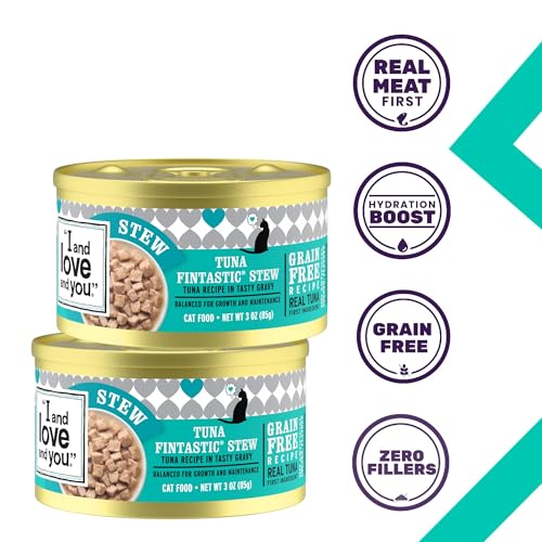Image of I and love and you Wet Cat Food - Tuna Fintastic Stew - Tuna Recipe, Grain Free, Filler Free, 3oz Pack of 24 Cans