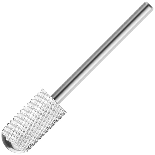 Brocas de seguridad para uñas, 332 pulgadas, parte superior redonda lisa, de carburo de barril grande, adecuadas para manicura y pedicura, esmalte