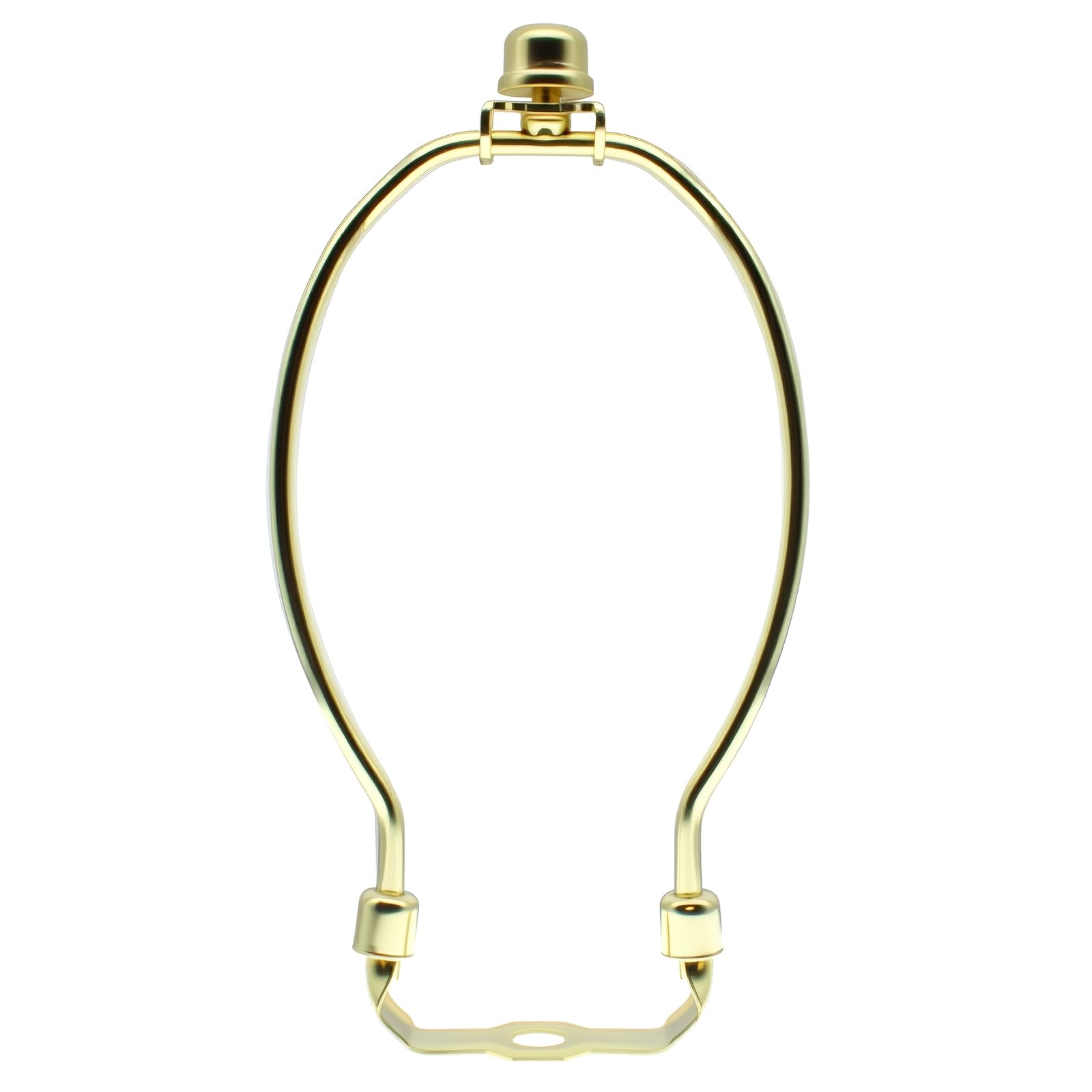 FDXGYH 1 Pcs 7 inch Lamp Shade Harp Holder Kit Heavy Duty Horn Frame Lampshade Bracket with Solid lamp finial Cap for Table and Floor Lamps [Gold]