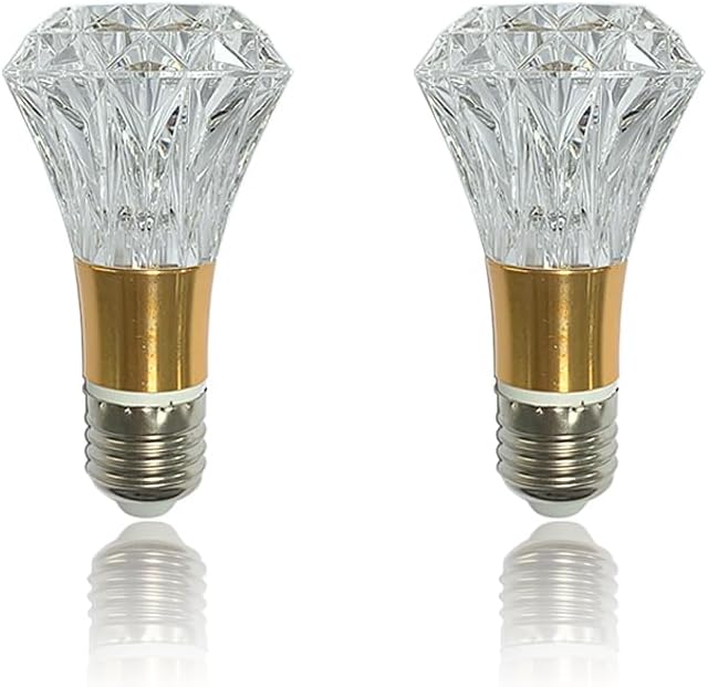 2 Pcs 5W E26 Decorative LED Bulb, 85-265V Wide Voltage, 6500K Cool White, Crystal Edison Style Light for Home/Restaurant/Bar (B009)