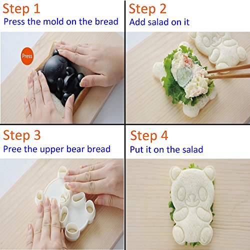 Excelity® Cute Panda Bear Diy Sandwich & Rice Cutter, Cake Bread Toast Mold Maker #TOP2
