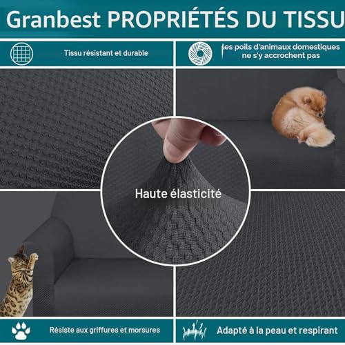 Housse canapé élastique jacquard épaisse 3 places Granbest