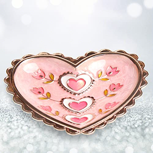 Lasody Rose Heart Jewelry Tray Ring Dish Ring Holder Display Organizer -Keepsake Box For Women #TOP7