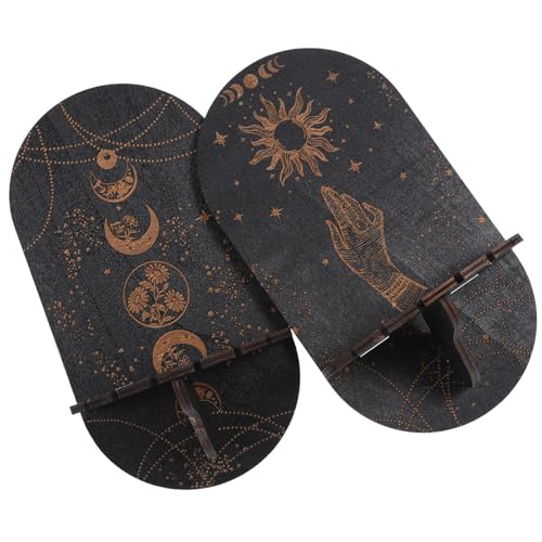 Hemobllo 2 Piezas Soporte Estilo Bohemio de Cristal Colgante de Exhibición de Madera Negra Estantería Flotante para Piedras y Adornos, Adecuado para Ambientación de Hogar y Fiestas