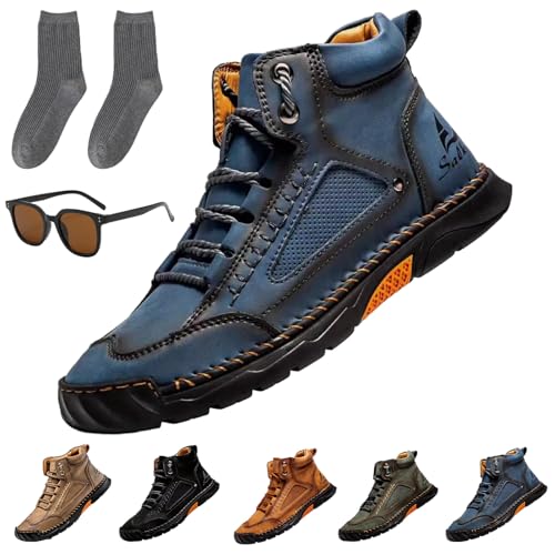 Sawbehind Mens Shoes, Saw Behind Men's Comfortable Handmade Leather Boots, Outdoor Leather Boots, Waterproof, Arch Support
