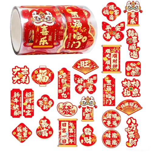 138PCS Chinese New Year Stickers 2026 New Year Decoration Horse Sticker Door Stickers Lunar New Year Window Stickers Horse Labels for Home Spring Festival Crafts Gift Tag Decorations Party Favor