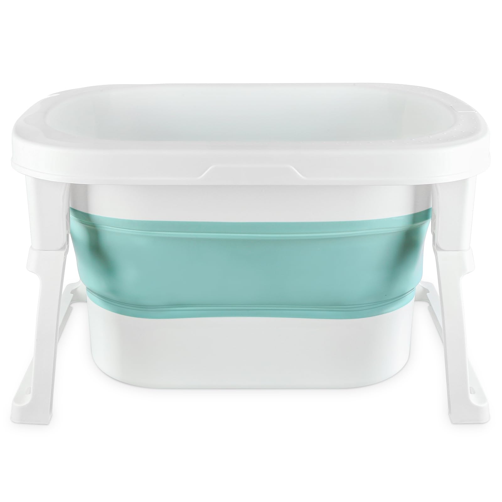 3 en 1 Bañera Plegable de Bebe de 0 a 8 Años, Bañera con Tapón de Drenaje, Capacidad de Carga de 50 KG-Baño Portátil para Niños, Antideslizante y Cómodo-72 * 51 * 42cm-azul