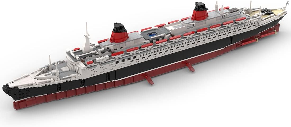 Cruise Ship Building Kit, 1/400 SS France Cruise Ship Model Assembly Ship Toy Sets, Creative MOC for Adults (2673PCS), I6ECLHK59106610AVK2S3