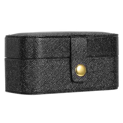 NULYLU Joyero de Viaje Pequeño para Niñas y Mujeres Compartimentos Organizadores, Diseño Compacto de Pu y Terciopelo, Adecuado para Uso Exterior y Guardar Anillos y Pendientes