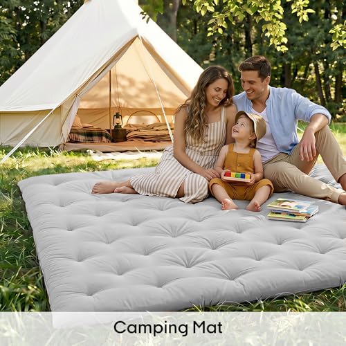 Image of ZonLi Japanese Floor Futon Mattress Twin Size 75 inchx 39 inch, 100% Cotton Cover 2.5 inch Thicken Tatami Mattress, Foldable Sleeping Pad, Portable Dormitory Tatami Mat, Roll Up Floor Lounger Bed for Adult