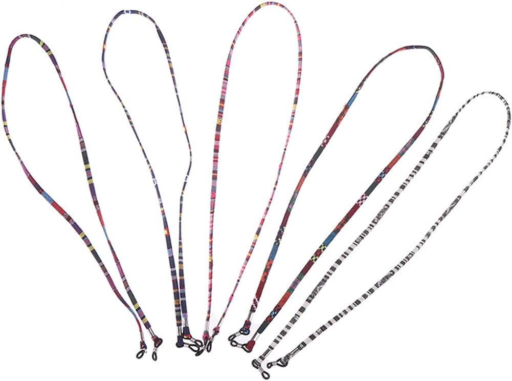 Cotton Neck String Cord Retainer Strap Eyewear Lanyard Holder 5mm Wide Retro Eyeglass Sunglasses with Good Silicone Loop