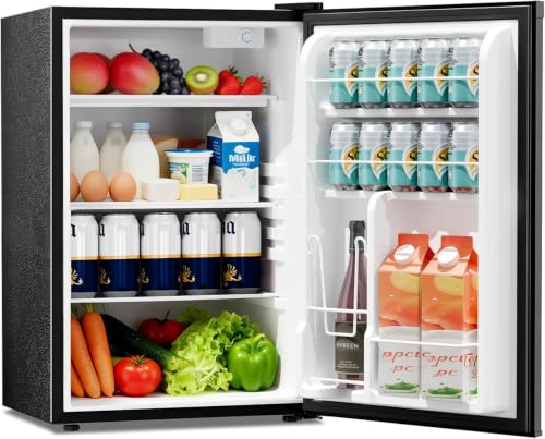 Image of Kismile 4.41Cu Ft Compact Refrigerator Reversible Single Door Mini Fridge