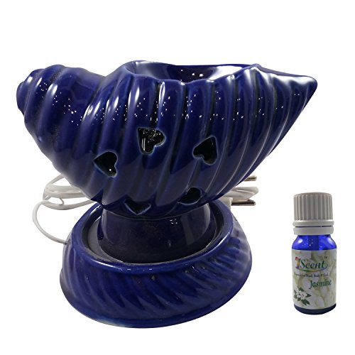 India Meets India Handicraft Ceramic Essential Oil Diffuser and 10ml Lotus Essential Oil Aroma Diffuser Aromatherapy Diffusers, Best Gifting, Made by Awarded Indian Artisan