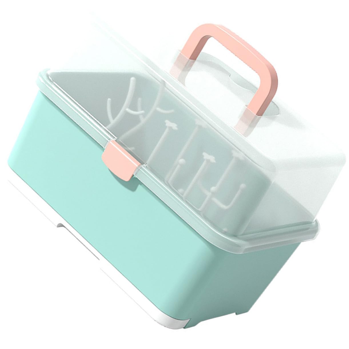 Trocknungs und Aufbewahrungsbox für Babyflaschen aus Kunststoff mit Griffdesign Staubschutzdeckel Geeignet für Stillzubehör und Sauger für Zuhause
