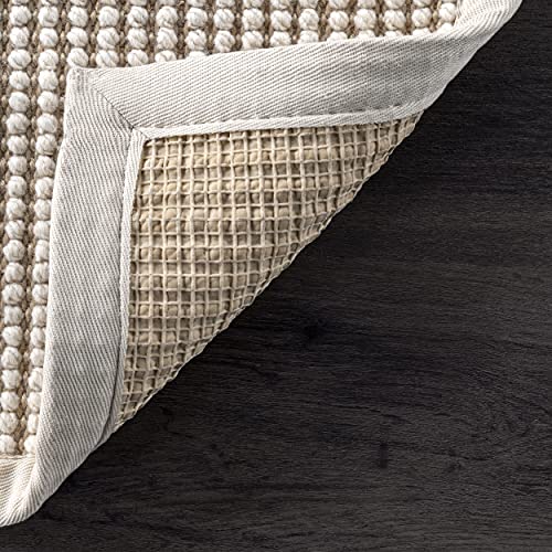 Image of Rugs USA Patricia Ivory, 8'6 inch x 11'6 inch, Solid, Jute & Wool, Soft and Textured, High Traffic, Stain Resistant, Easy Clean, Durable Area Rug for Bedroom, Living Room, Dining Space, Den, Foyer, Entryway