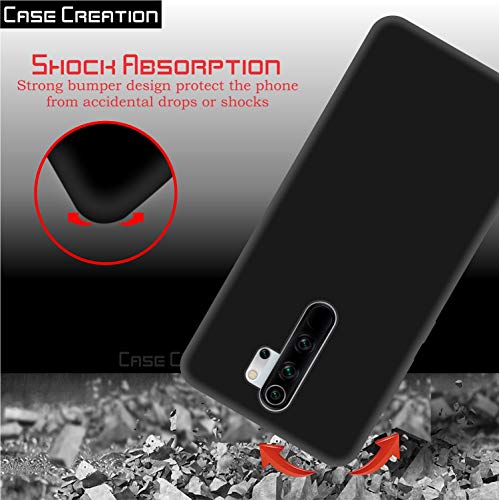 Image of Case Creation for Redmi Note 9 Pro Max 2021 Back case, Xiaomi Redmi Note 9 Pro Max Slim Flexible Smart Look case with 360 Camera All Angle Protection (Pure Black)