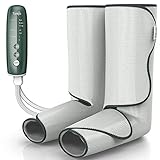 Turejo Masajeador de Piernas y Pies con Calor, Masaje de Compresión de Aire, Envolturas Ajustables, Controlado de mano, 3 intensidades para Relajación de las Piernas y Pantorrilla