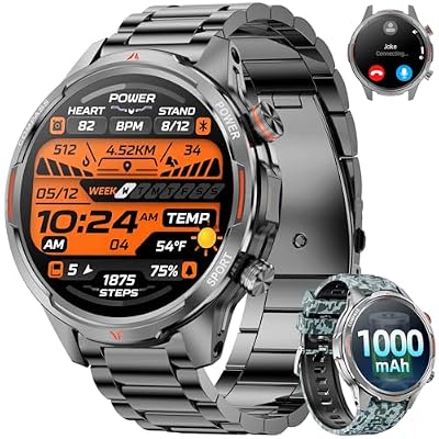 Karchilor Smart Watches for Men(Answer/Make Calls), 1.7" HD Military Smartwatch with 1000mAh