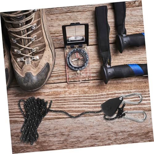 4-Piece Black Tent Windproof Rope With Carabiner Hooks For Tarps And Halloween_desvips.com