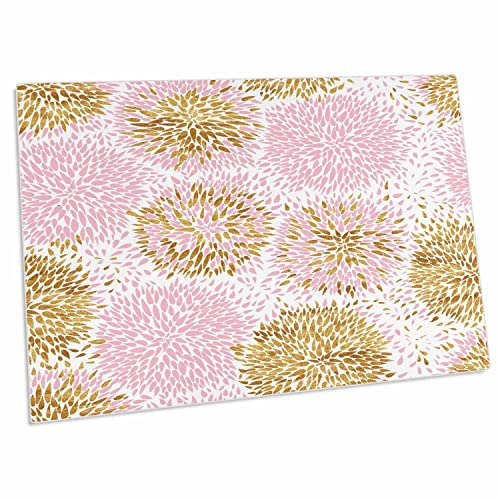 3dRose Pretty Mum Flowers Patter en Rosa y Dorado - Desk Pad miniatura 1