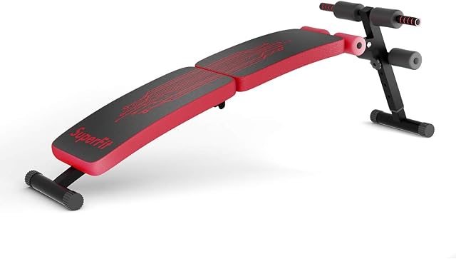 GYMAX Weight Bench, Adjustable Abdominal Crunch Exercise Trainer, Folding Home Gym Office Workout Fitness Sit Up Board