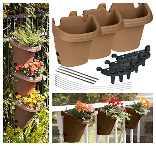 Bloem Hanging Garden Planter Kit (3 Pack) Chocolate Brown - Thumbnail 7