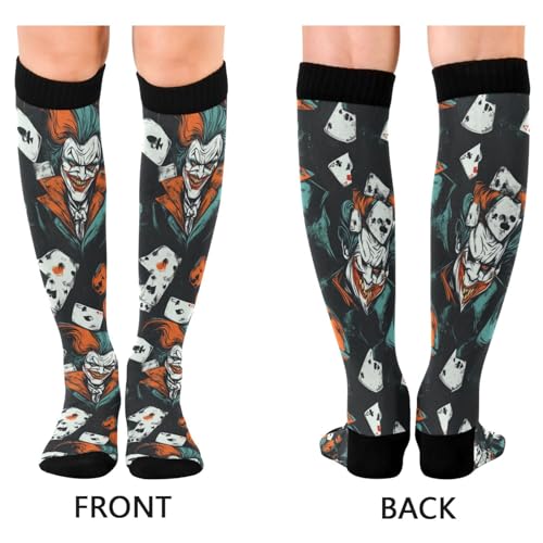 Joker and Cards Compression Socks for Women and men knee high stockings Sports Running Hiking Cycling Socks2