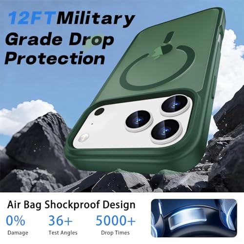 Ntwinro Magnetic for iPhone 17 Pro Case, Detachable Magnetic Wallet with Card Holder, [Fit for MagSafe] Military-Grade Shockproof Translucent Matte Anti-Scratch Phone Cover, Green by Ntwinro - Used condition - Image 6