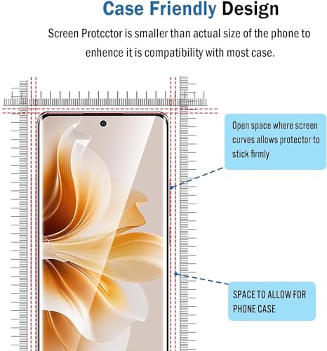 Image of Advanced Black Border Tempered Glass Protector For Oppo Reno 9 Pro Plus Smartphone|Full Screen Coverage (Except Edges) Screen Protector Guard Protector,Pack Of 1